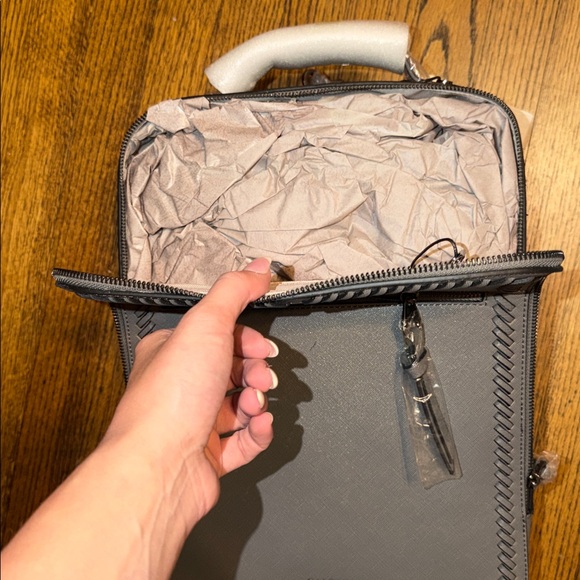 Calpak Kaya 15 inch Laptop Backpack in Charcoal Grey with Gunmetal Hardware - Picture 7 of 7